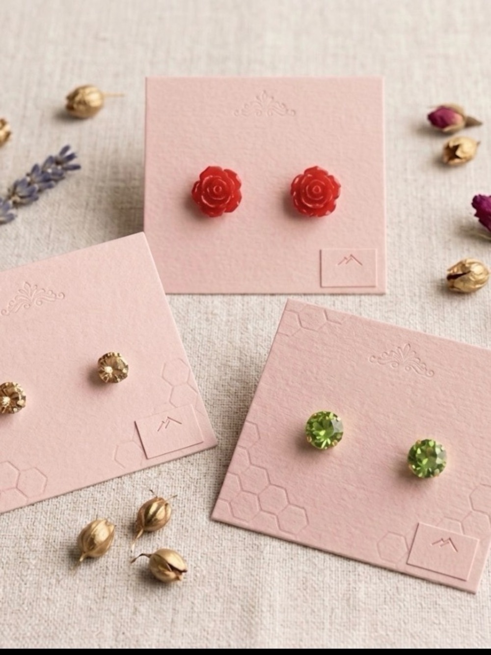 Handcrafted Red Rose Stud Earrings - Women Jewelry Earrings